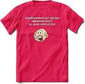 Iedereen mag het weten T-Shirt | Grappig Abraham 50 Jaar Verjaardag Kleding Cadeau | Dames – Heren - Roze - S