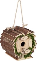 Relaxdays decoratie vogelhuisje tuin - houten vogelhuis cadeau - vogelkastje hangend