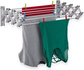 wanddroogrek inklapbaar - 8 m - uitschuifbaar - aluminium - 27 x 95 x 60 cm - zilver
