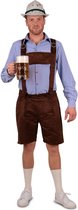 Oktoberfest - Lederhose - Heinz - Kort - Donkerbruin - Carnaval kostuum heren - 50/52