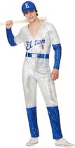 Smiffy's - Elton John Kostuum - Elton John Glitter En Glamour Baseball - Man - blauw,zilver - Medium - Carnavalskleding - Verkleedkleding