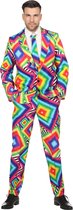 Wilbers - Jaren 80 & 90 Kostuum - Bedwelmend Druk Disco - Man - multicolor - Maat 58 - Carnavalskleding - Verkleedkleding