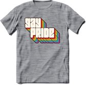 Gay Pride T-Shirt | Grappig LHBTIQ+ / LGBTQ / Gay / Homo / Lesbi Cadeau Shirt | Dames - Heren - Unisex | Tshirt Kleding Kado | - Donker Grijs - Gemaleerd - 3XL