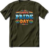 Pride Day | Pride T-Shirt | Grappig LHBTIQ+ / LGBTQ / Gay / Homo / Lesbi Cadeau Shirt | Dames - Heren - Unisex | Tshirt Kleding Kado | - Leger Groen - S