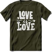 Love Is Love | Pride T-Shirt | Grappig LHBTIQ+ / LGBTQ / Gay / Homo / Lesbi Cadeau Shirt | Dames - Heren - Unisex | Tshirt Kleding Kado | - Leger Groen - L