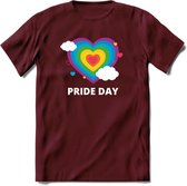 Pride Day | Pride T-Shirt | Grappig LHBTIQ+ / LGBTQ / Gay / Homo / Lesbi Cadeau Shirt | Dames - Heren - Unisex | Tshirt Kleding Kado | - Burgundy - XXL