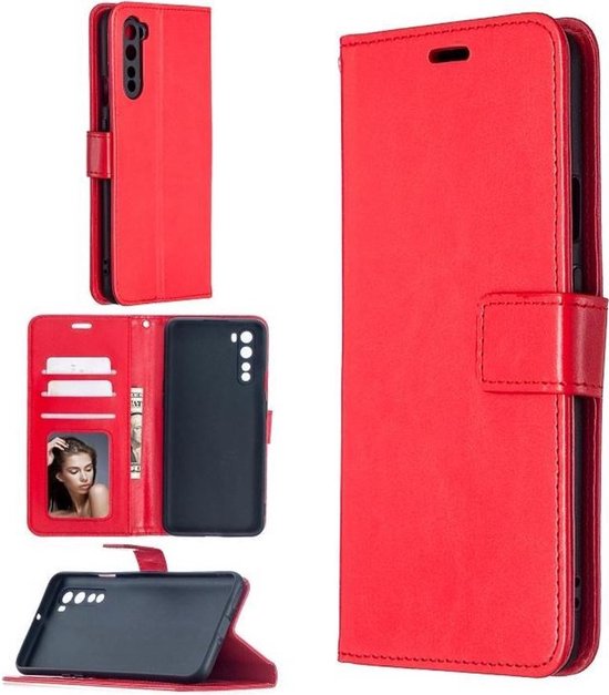 LuxeBass Hoesje geschikt voor Xiaomi REALME X50 5G hoesje book case rood - telefoonhoes - gsm hoes - telefoonhoesjes