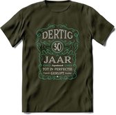 30 Jaar Legendarisch Gerijpt T-Shirt | Aqua - Grijs | Grappig Verjaardag en Feest Cadeau Shirt | Dames - Heren - Unisex | Tshirt Kleding Kado | - Leger Groen - XXL