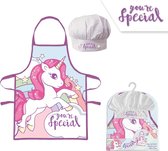 Keukenschort voor meisjes - Unicorn Keukenset - You are special - Inclusief pet - schort - Koksmuts - Eenhoorn
