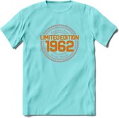 1962 Limited Edition Ring T-Shirt | Zilver - Goud | Grappig Verjaardag en Feest Cadeau Shirt | Dames - Heren - Unisex | Tshirt Kleding Kado | - Licht Blauw - XL