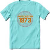 1973 Limited Edition Ring T-Shirt | Zilver - Goud | Grappig Verjaardag en Feest Cadeau Shirt | Dames - Heren - Unisex | Tshirt Kleding Kado | - Licht Blauw - L
