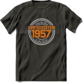 1957 Limited Edition Ring T-Shirt | Zilver - Goud | Grappig Verjaardag en Feest Cadeau Shirt | Dames - Heren - Unisex | Tshirt Kleding Kado | - Donker Grijs - M