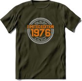 1976 Limited Edition Ring T-Shirt | Zilver - Goud | Grappig Verjaardag en Feest Cadeau Shirt | Dames - Heren - Unisex | Tshirt Kleding Kado | - Leger Groen - XXL