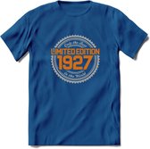1927 Limited Edition Ring T-Shirt | Zilver - Goud | Grappig Verjaardag en Feest Cadeau Shirt | Dames - Heren - Unisex | Tshirt Kleding Kado | - Donker Blauw - 3XL