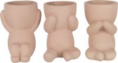 J-Line Bloempot Marcel Poly Beige Large Assortiment Van 3