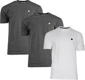 3-Pack Donnay T-Shirt (599008) - Sportshirt - Heren - Charcoal marl/White/Charcoal marl - maat M