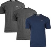 3-Pack Donnay T-Shirt (599008) - Sportshirt - Heren -Charcoal marl/Navy/Charcoal marl - maat M