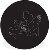 Illustration d'un baiser passionné sur fond noir Assiette en plastique cercle mural ⌀ 30 cm - impression photo sur cercle mural / cercle vivant (décoration murale)