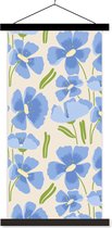 Porte-affiche avec affiche - Affiche scolaire - Bloem - Blauw - Motifs - 90x180 cm - Lattes noires