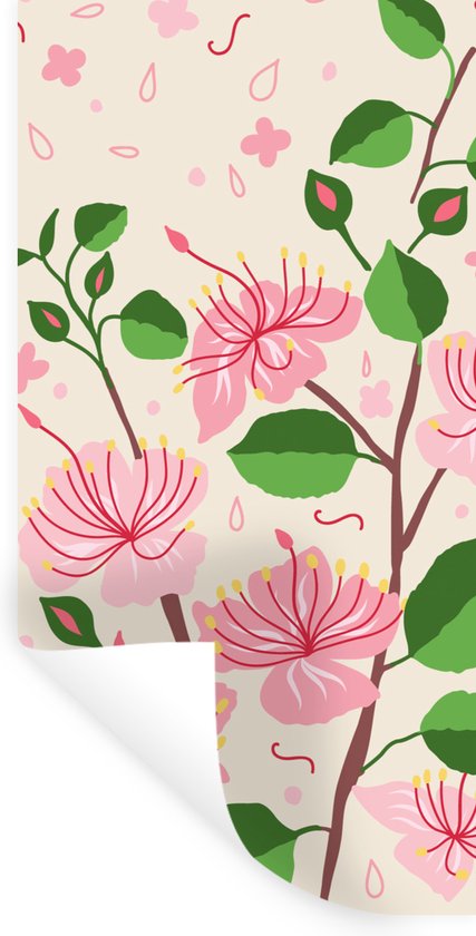 Bloemen muursticker realistische roos