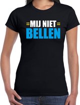 Mij niet bellen fun t-shirt - zwart - dames - Feest outfit / kleding / shirt 2XL