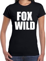 Foxwild fun t-shirt - zwart - dames - Feest outfit / kleding / shirt L