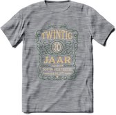20 Jaar Legendarisch Gerijpt T-Shirt | Mos - Ivoor | Grappig Verjaardag en Feest Cadeau Shirt | Dames - Heren - Unisex | Tshirt Kleding Kado | - Donker Grijs - Gemaleerd - XXL