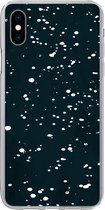 Geschikt voor iPhone Xs hoesje - Stippen - Zwart - Wit - Siliconen Telefoonhoesje