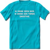 Tarwe Smoothie Bier T-Shirt | Unisex Kleding | Dames - Heren Feest shirt | Drank | Grappig Verjaardag Cadeau tekst | - Blauw - XL