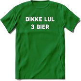 Dikke Lul 3 Bier T-Shirt | Unisex Kleding | Dames - Heren Feest shirt | Drank | Grappig Verjaardag Cadeau tekst | - Donker Groen - S