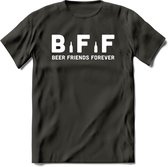 Bier Friends Forever BFF T-Shirt | Unisex Kleding | Dames - Heren Feest shirt | Drank | Grappig Verjaardag Cadeau tekst | - Donker Grijs - L