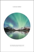 Walljar - Northern Lights Skagsanden Beach - Muurdecoratie - Poster met lijst