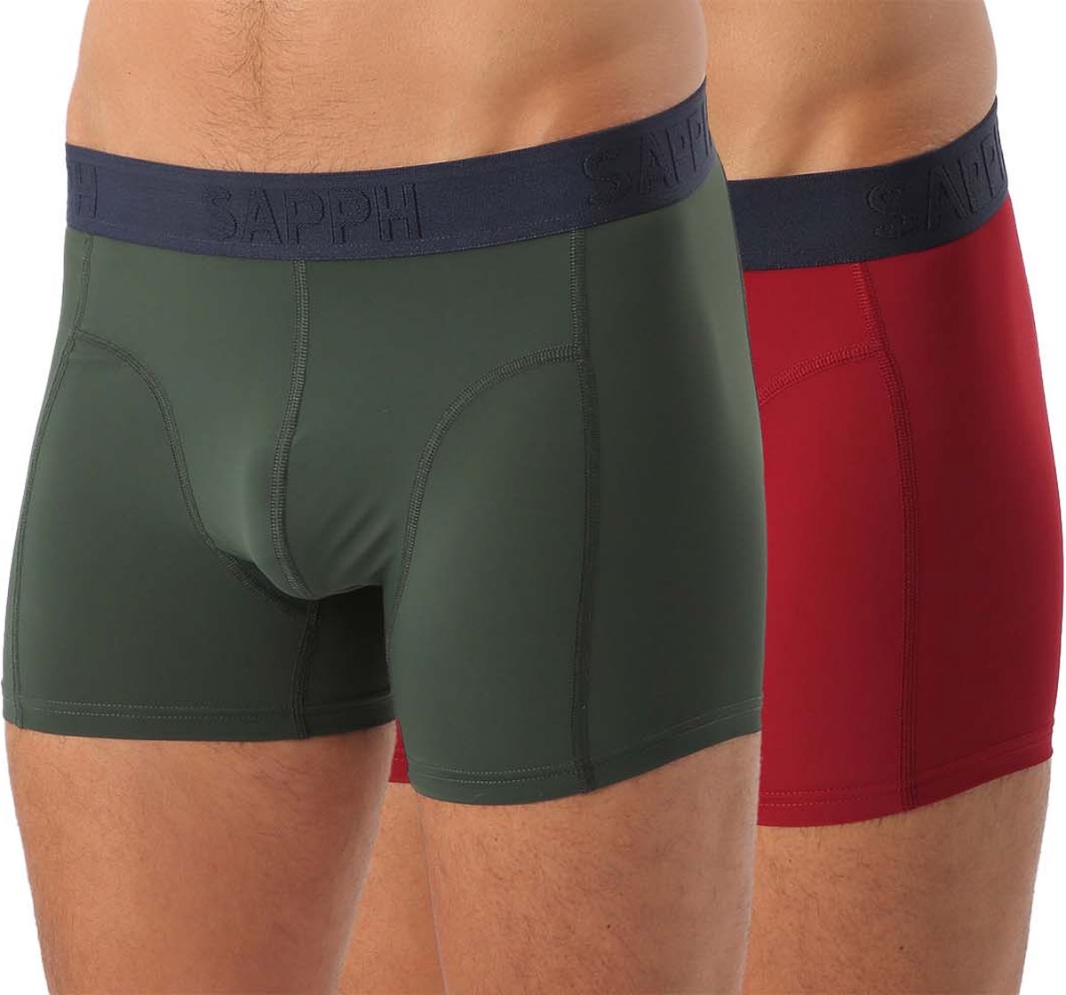 Sapph Boxershort Heren - Nolan - Microvezel - 2pack - Groen/Rood - S