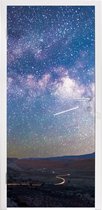 Deursticker Sterrenhemel - Berg - Natuur - 95x235 cm - Deurposter