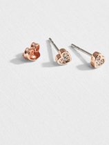 Stud Oorbellen Neena: Nano Heart Rose Gold Tone