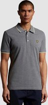 Tipped Polo Shirt W393 Mid Grey Marl/ Lemon