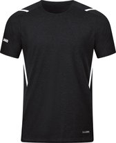 Jako Challenge T-Shirt Heren - Zwart Gemeleerd / Wit