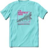 F-106 Vliegtuig T-Shirt | Unisex leger Kleding | Dames - Heren Straaljager shirt | Army F16 | Grappig bouwpakket Cadeau | - Licht Blauw - L