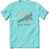 F-106 Vliegtuig T-Shirt | Unisex leger Kleding | Dames - Heren Straaljager shirt | Army F16 | Grappig bouwpakket Cadeau | - Licht Blauw - XL