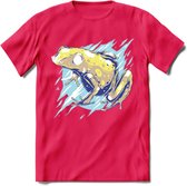 Dieren T-Shirt | Kikker shirt Heren / Dames | Wildlife frog kleding cadeau - Roze - XL