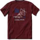 F-22 Vliegtuig T-Shirt | Unisex leger Kleding | Dames - Heren Straaljager shirt | Army F16 | Grappig bouwpakket Cadeau | - Burgundy - XL