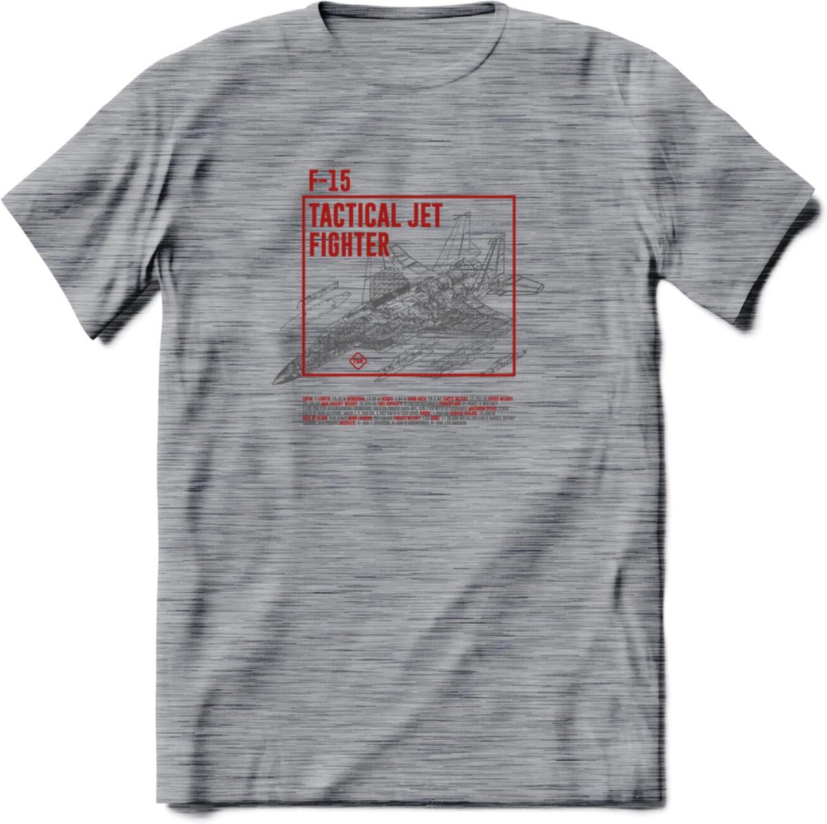 F-15 Vliegtuig T-Shirt | Unisex leger Kleding | Dames - Heren Straaljager shirt | Army F16 | Grappig bouwpakket Cadeau | - Donker Grijs - Gemaleerd - 3XL
