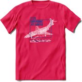 F-101 Vliegtuig T-Shirt | Unisex leger Kleding | Dames - Heren Straaljager shirt | Army F16 | Grappig bouwpakket Cadeau | - Roze - XXL