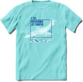 F-101 Vliegtuig T-Shirt | Unisex leger Kleding | Dames - Heren Straaljager shirt | Army F16 | Grappig bouwpakket Cadeau | - Licht Blauw - M