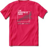 F-106 Vliegtuig T-Shirt | Unisex leger Kleding | Dames - Heren Straaljager shirt | Army F16 | Grappig bouwpakket Cadeau | - Roze - L