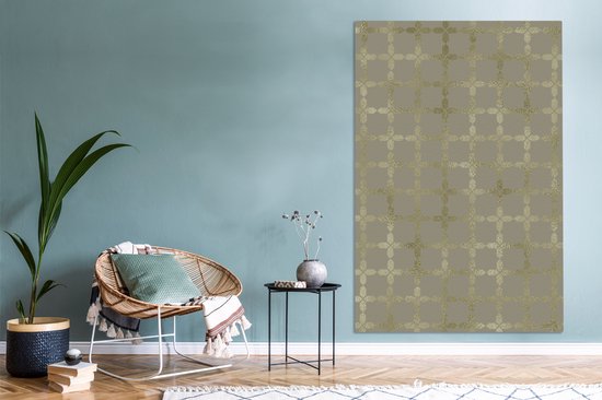 Luxe motif doré clair sur fond gris 120x180 cm - Tirage photo sur toile (Décoration murale salon / chambre) XXL / Groot format!
