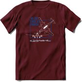 ME-262 Vliegtuig T-Shirt | Unisex leger Kleding | Dames - Heren Straaljager shirt | Army F16 | Grappig bouwpakket Cadeau | - Burgundy - S