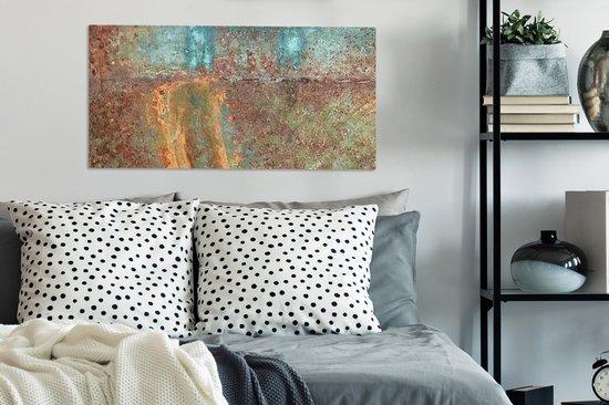 Toile Peinture Rouille - Oranje - Marron - 80x40 cm - Décoration murale