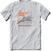 F-15 Vliegtuig T-Shirt | Unisex leger Kleding | Dames - Heren Straaljager shirt | Army F16 | Grappig bouwpakket Cadeau | - Licht Grijs - Gemaleerd - L