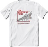 F-106 Vliegtuig T-Shirt | Unisex leger Kleding | Dames - Heren Straaljager shirt | Army F16 | Grappig bouwpakket Cadeau | - Wit - M